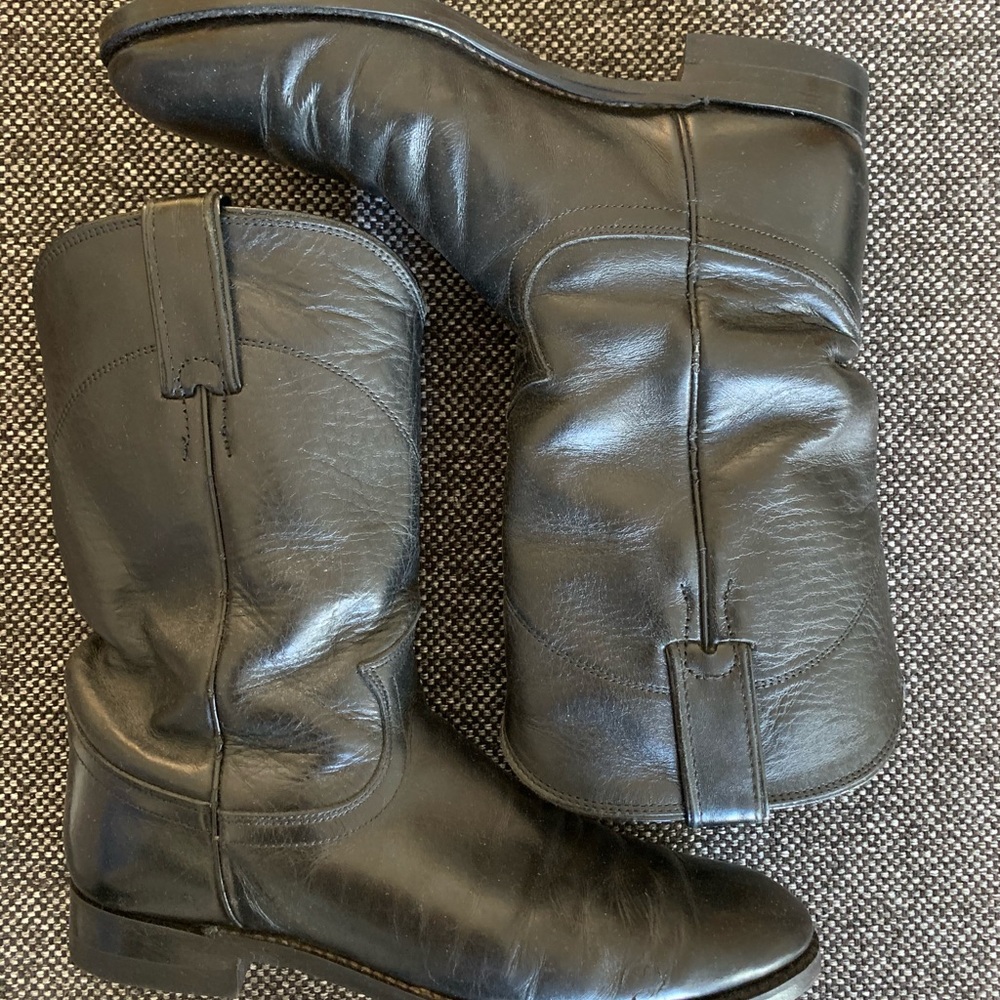 Justin Leather Low Key Cowboy Style Boots Size 8